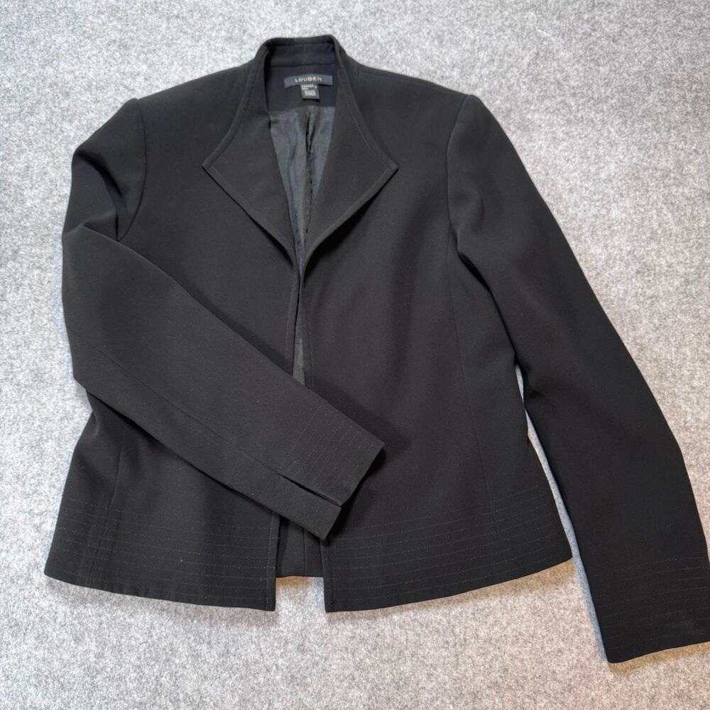 Louben Black Open Front Blazer Women’s 4 Made Canada Tailored Jacket